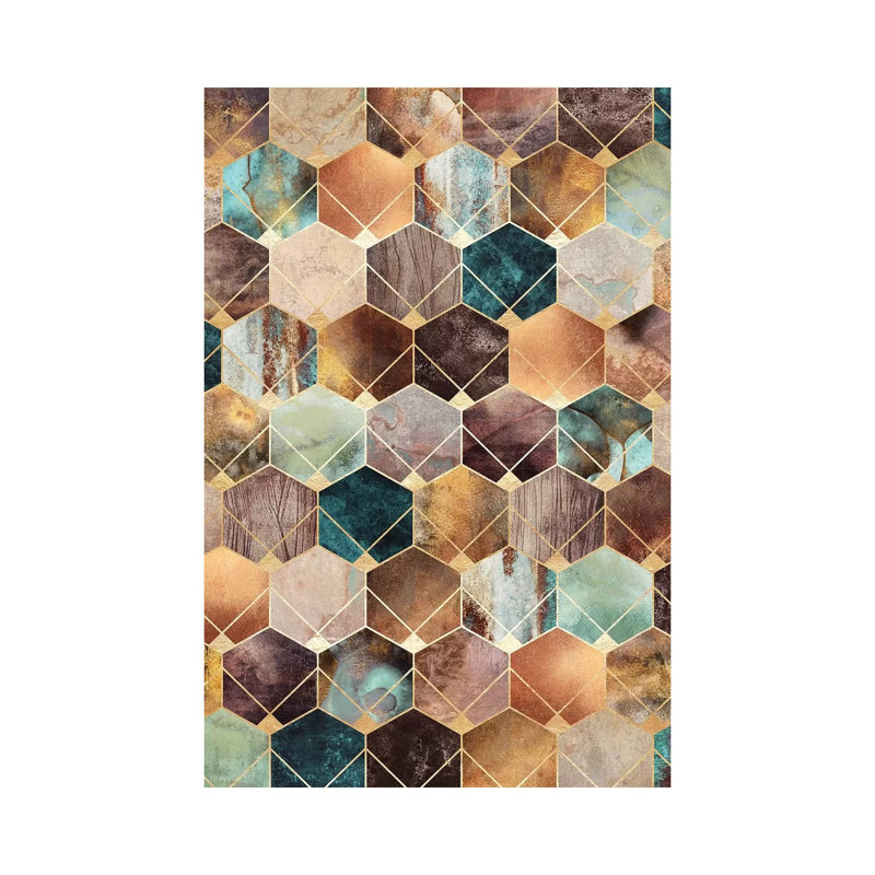Natural Hexagons And Diamonds by Elisabeth Fredriksson - Wrapped Canvas Print, 66.04 cm H x 45.72 cm W x 1.91 cm D