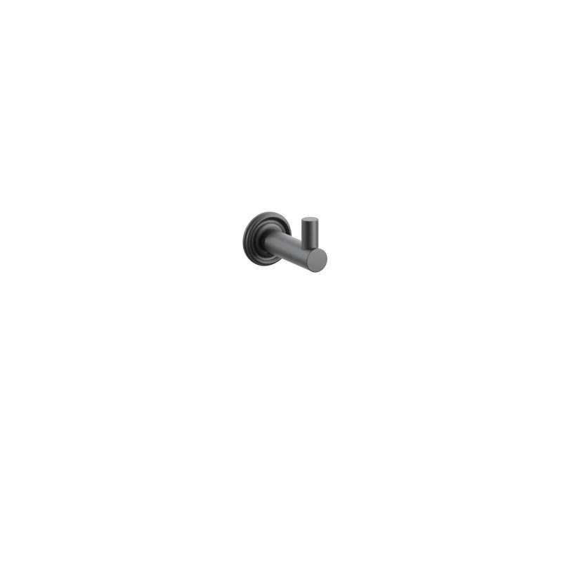 Modern Tubular Brass Single Robe Hook, Flat Black