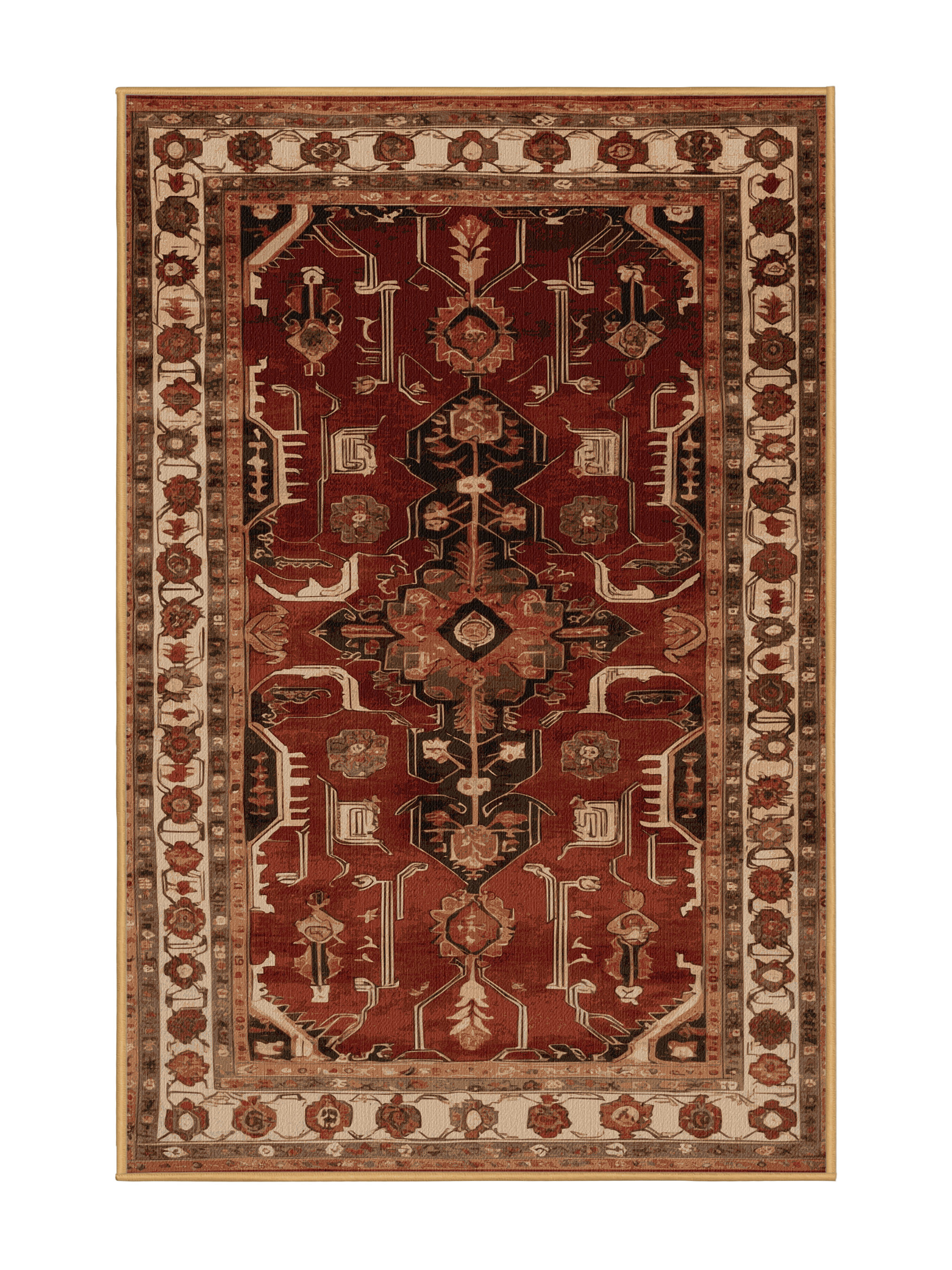 Bloomsbury Market Machine Washable Turkish Brown Area Rug | Wayfair