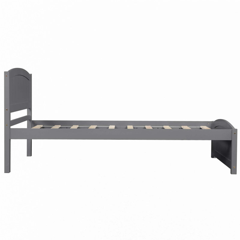 Wood Platform Bed, Grey