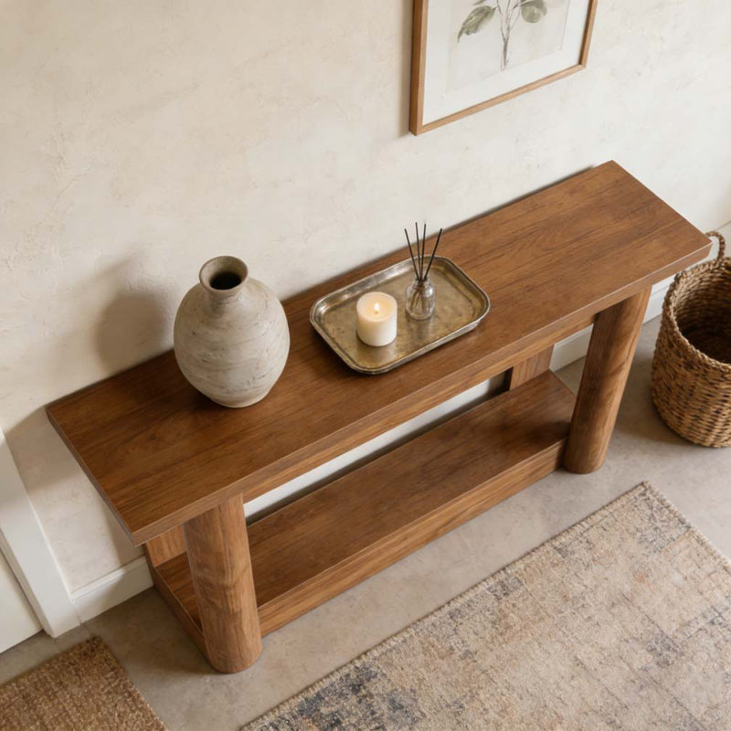 Entryway Table,2-Tier Console Table, Brown