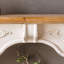 Foyer autoportant en bois massif beige et noyer