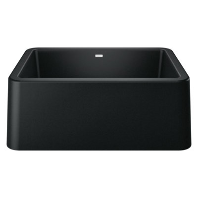 Ikon Silgranit 27" Single Bowl Apron-Front Farmhouse Sink - Coal Black
