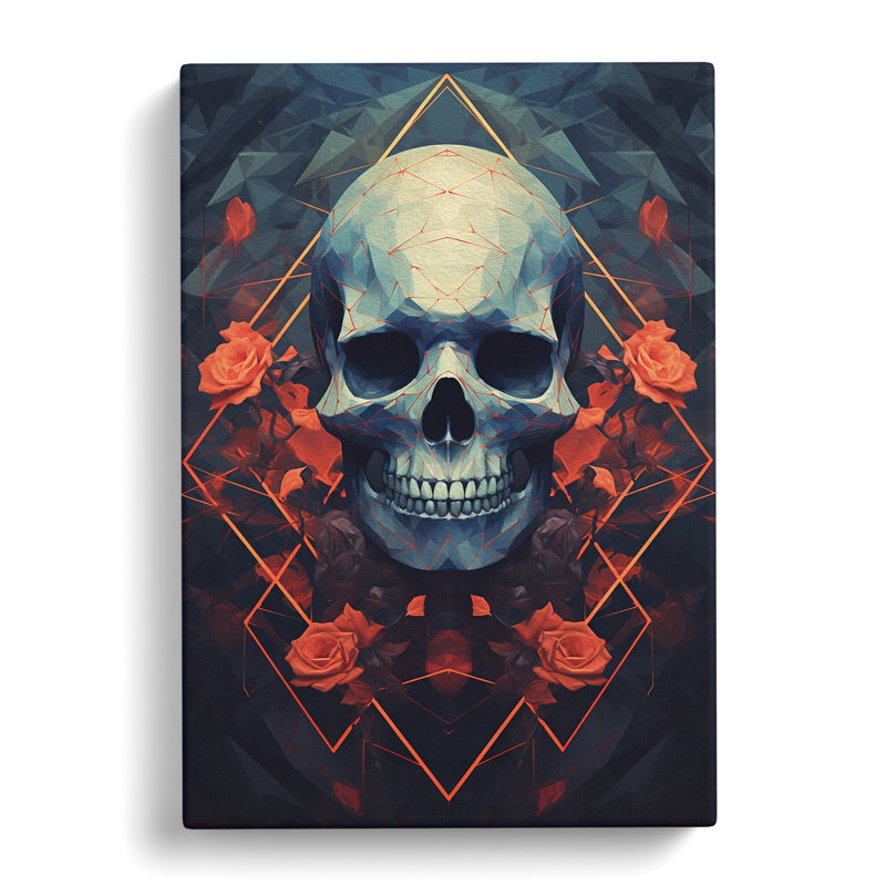 Skeleton Geometric Art No.2 - Wrapped Canvas, 76cm H x 50cm W x 3cm D