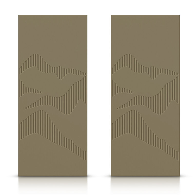 Portes de placard à panneaux et en bois, Vert olive, 60 po x 80 po