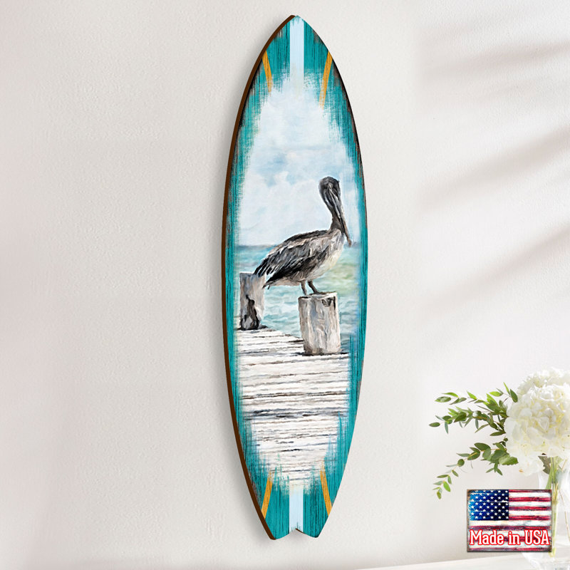 Décoration murale Pelican Surfboard, H 60 po x l 17 po x P 1 po