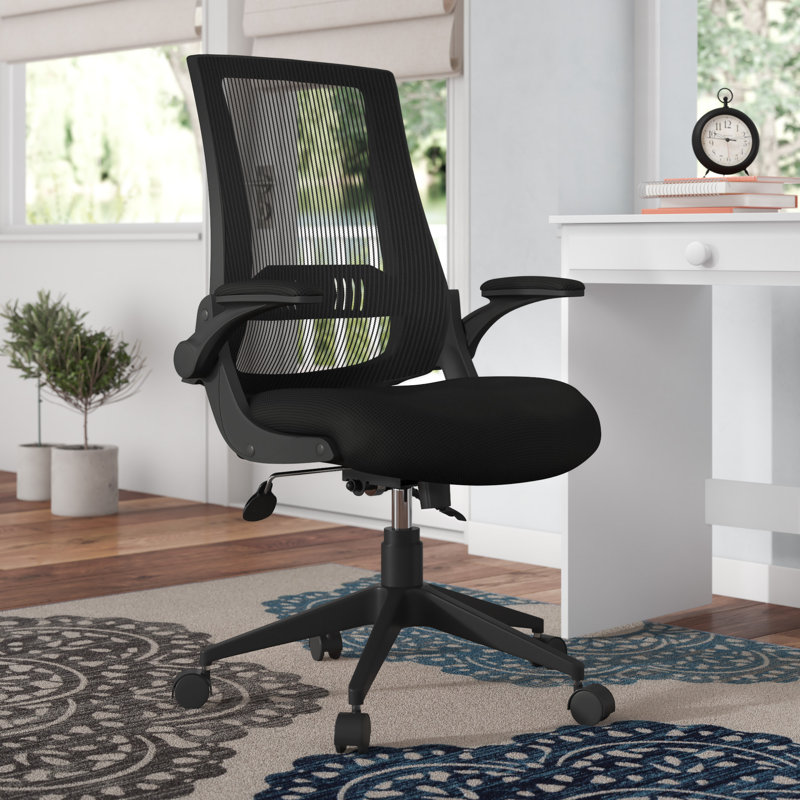 Black Mesh High Back Swivel Task Chair with Adjustable Arms