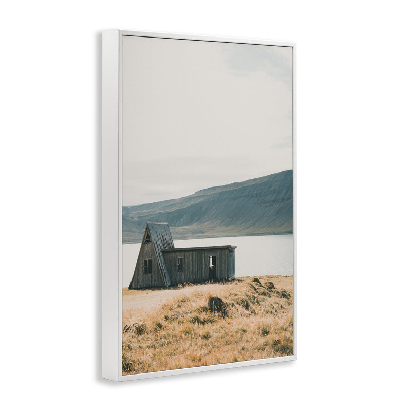  Islande, art de la giclée Cottage par Max Blakesberg Studios, H 18 po x l 12 po, Giclée encadrée blanc bord de mer