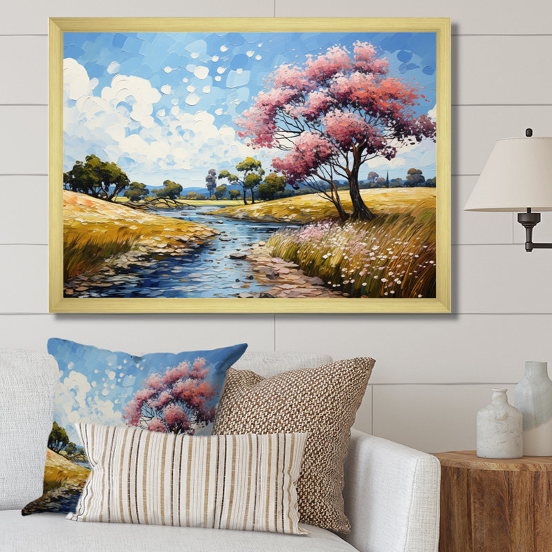 «Vangogh Dandelions In The Meadow I» par Vincent Van Gogh, peinture sur toile, H 24 po x l 32 po x P 1 po, Cadre doré