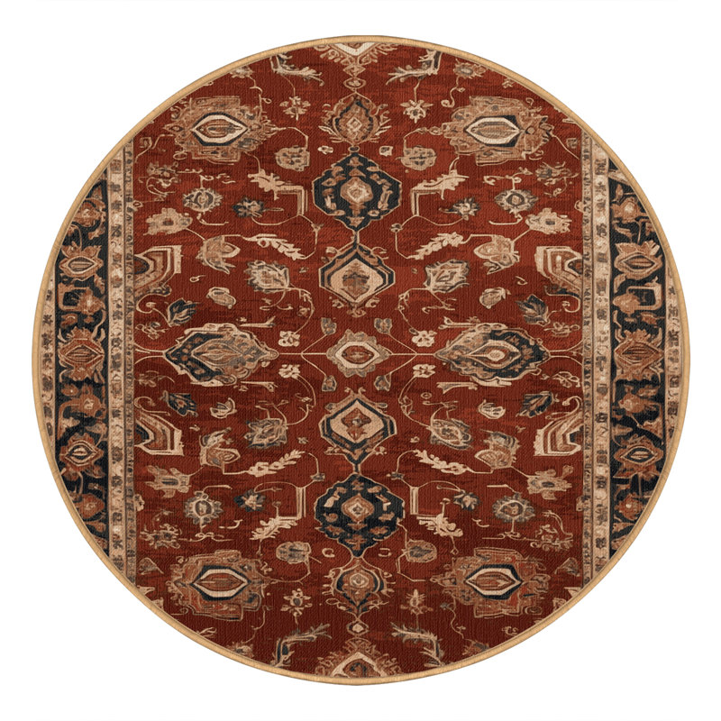 Tapis brun lavable à la machine, Rond 4 pi
