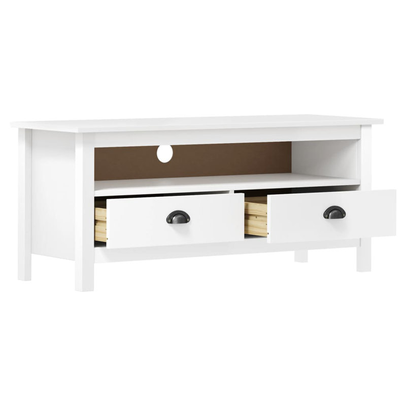 Latique Solid Wood TV Stand, White