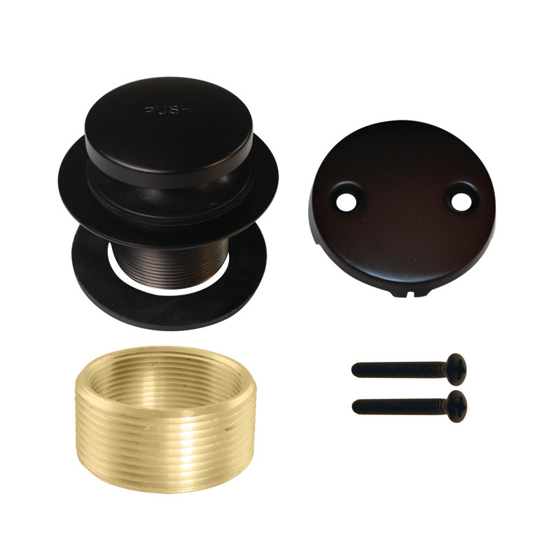 Drain de baignoire Universal Tip-Toe avec trop-plein à 2 trous, Bronze huilé