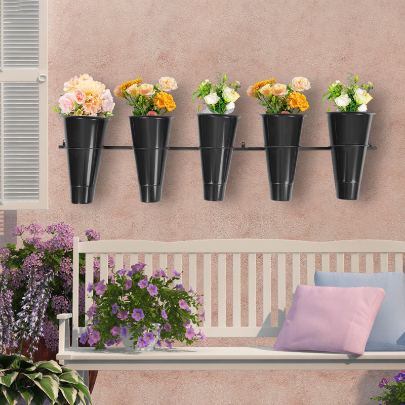 Pot à fleurs mural 5 pièces avec seau