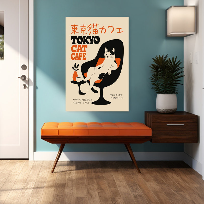 Reproduction d'art mural urbain moderne, chat, chat, salon de chat, H 48 po x l 32 po