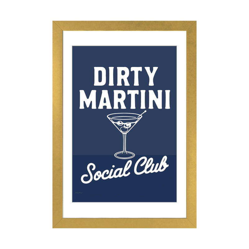 «Mod Dirty Martini Social Club», reproduction d'art mural, papier d'art encadré, 24" x 16", Framed Paper, Gold