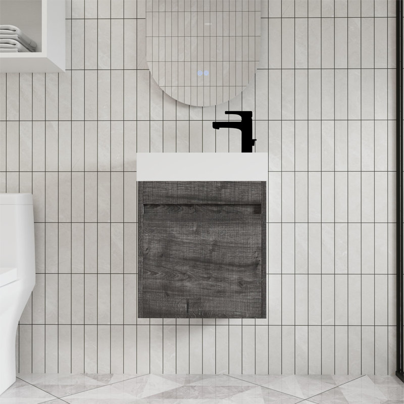 Ensemble de meuble-lavabo simple 18 po Ashrit, gris