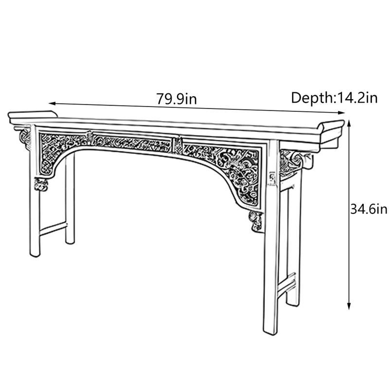 Console d'entrée de style chinois antique patiné