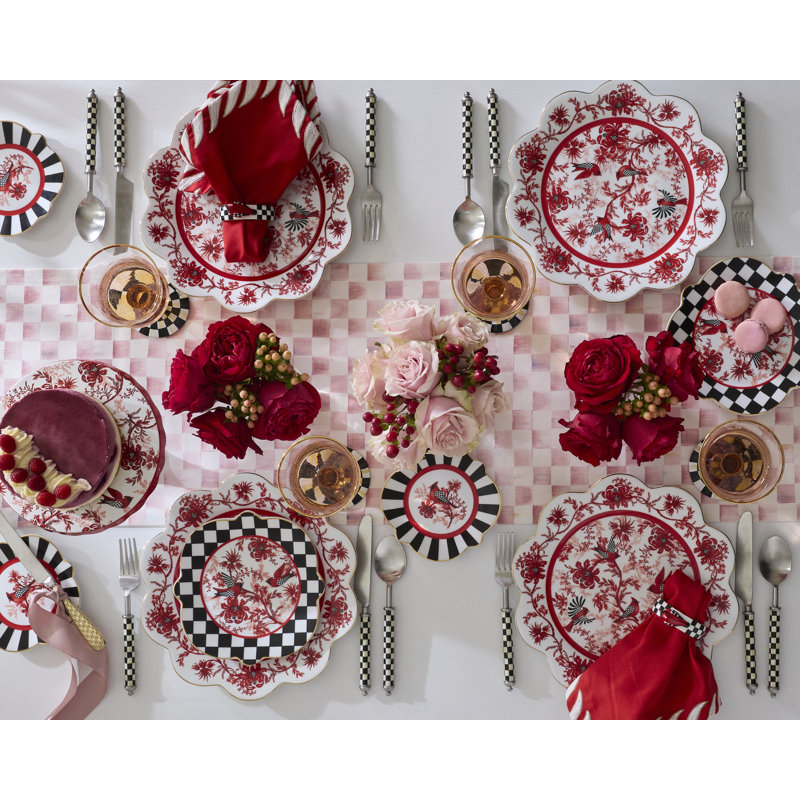 Rosy Check Table Runner