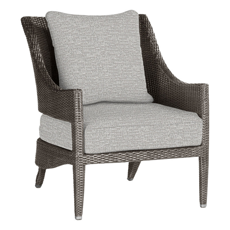 Athena Patio Lounge Chair with Cushions, No Welt, Black Walnut, Tweed Toffee