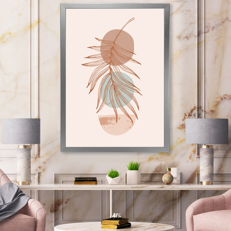 Moon and Sun Shapes in Retro Terracotta Tones II - Cadre photo, reproduction d'art sur toile, H 32 po x l 24 po x P 1 po