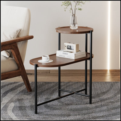 Table d'appoint à 2 niveaux avec rangement, canapé durable et élégant pour les espaces de vie modernes