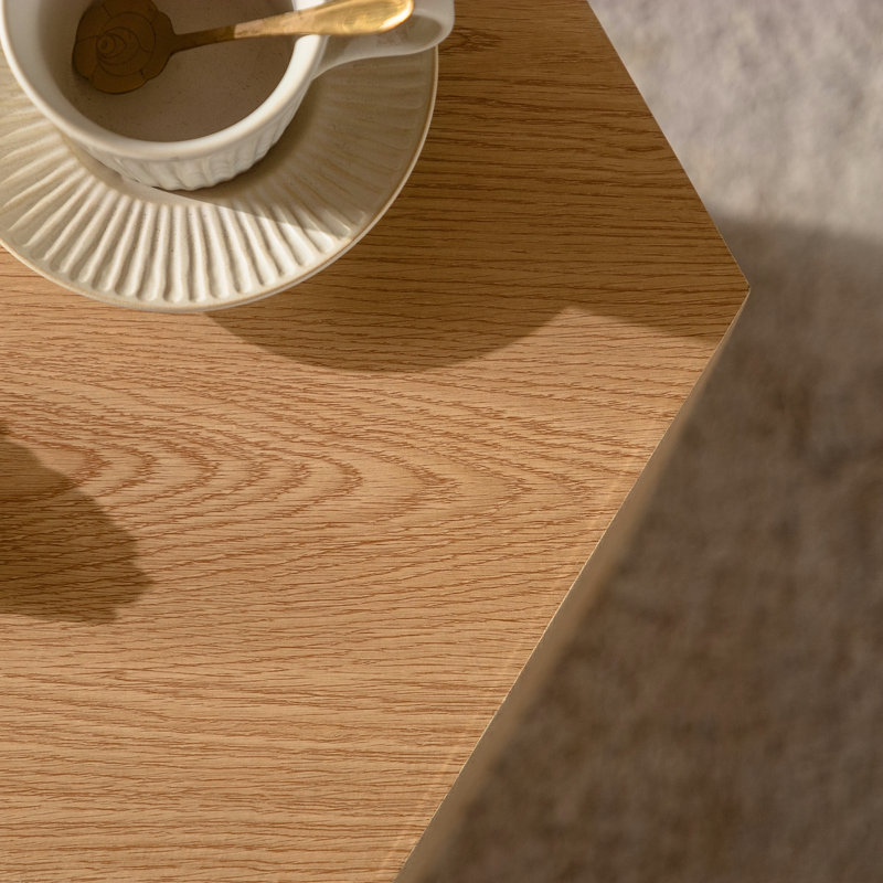 Table basse Hexagon, Bois naturel