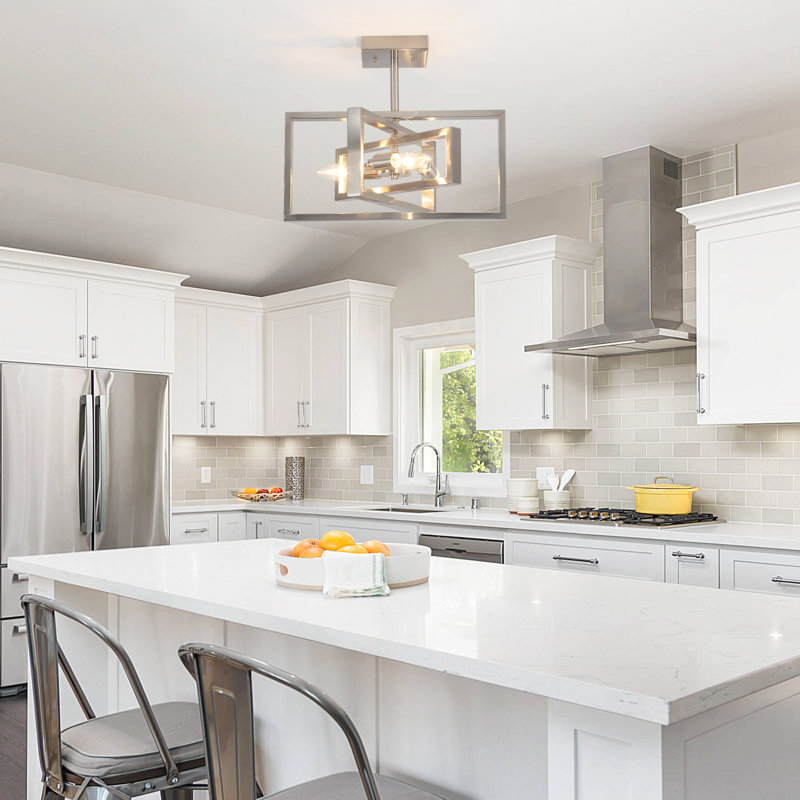 Ekber Semi Flush Mount, Nickel