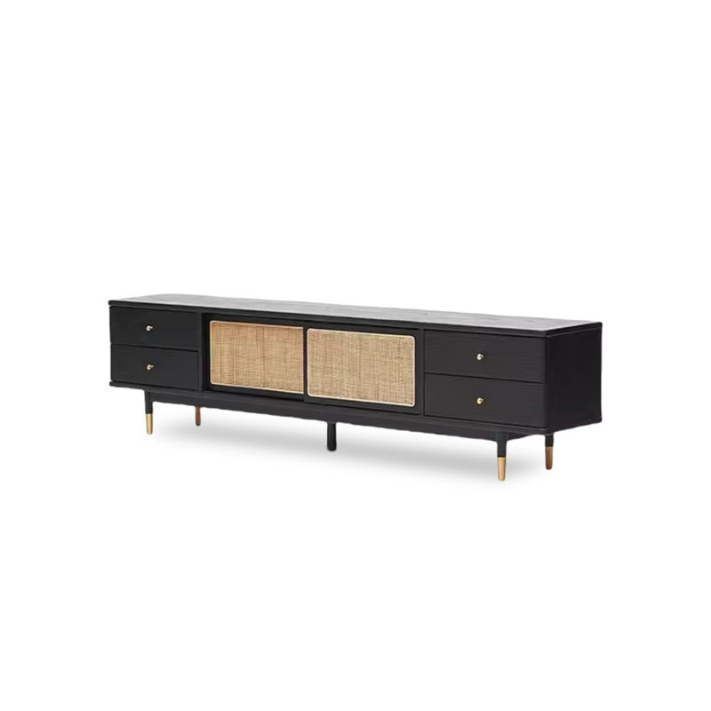 Modern Black Solid Wood TV Stands