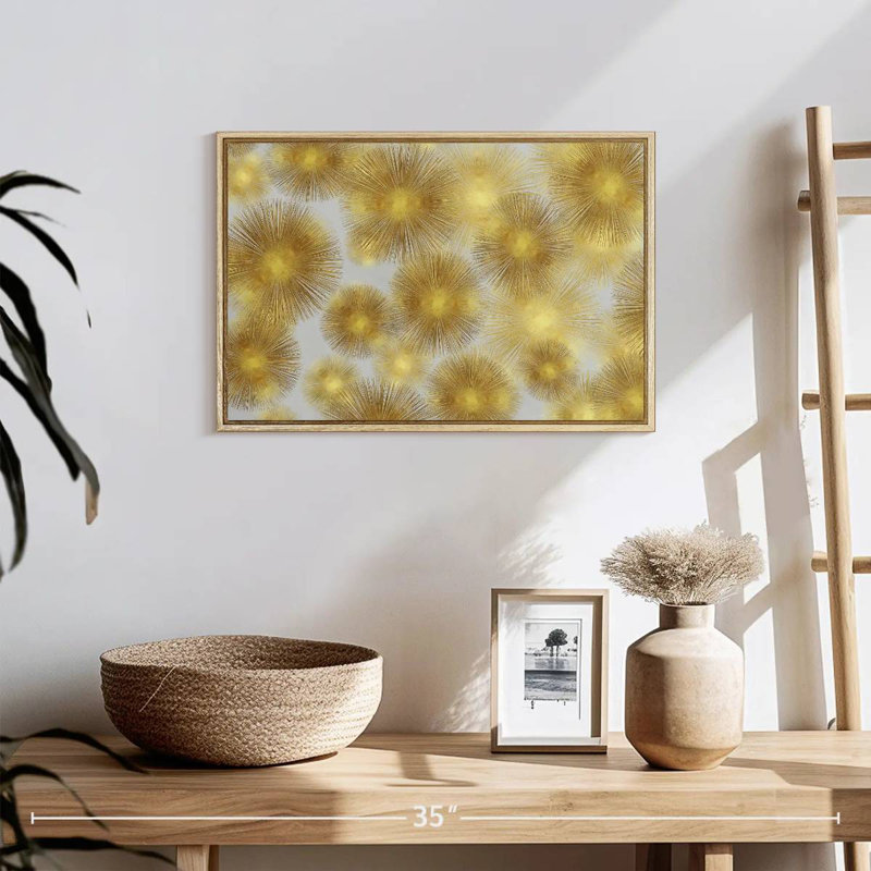 Sunburst Cluster, Cadre flottant en bois naturel, 19 po x 13 po