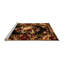 Tapis orange / brun en chenille / polyester tissé à la machine Nari-1218839623