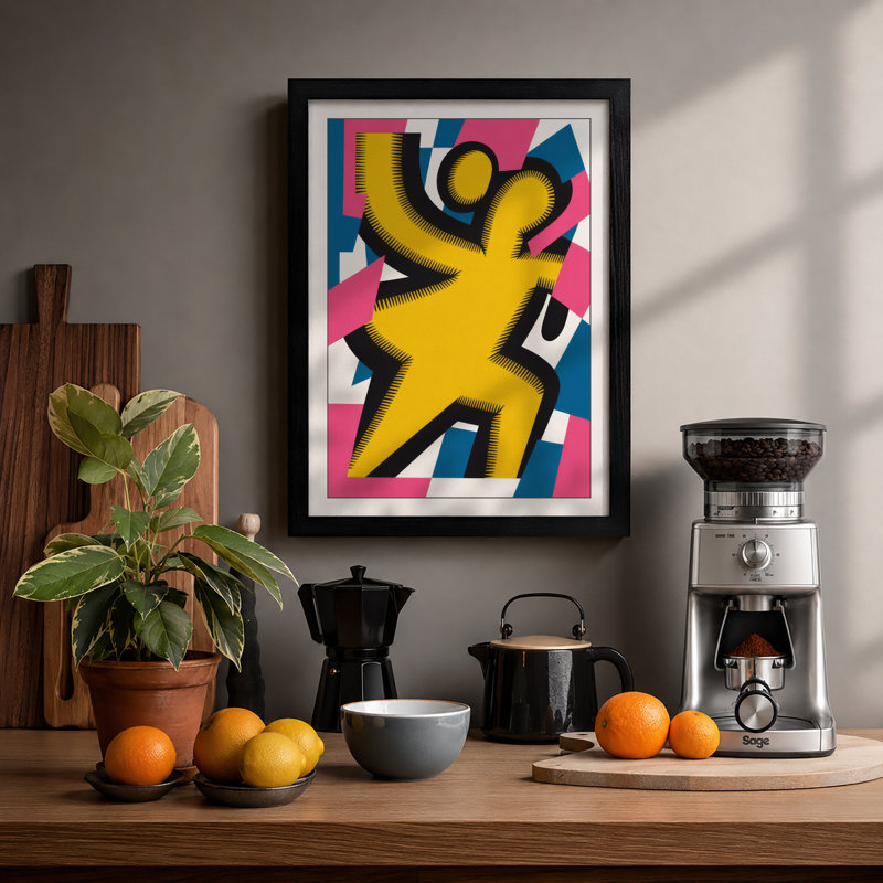 Joyful Figure Modern - Print, A1 - 84.1 x 59.4 cm, Black