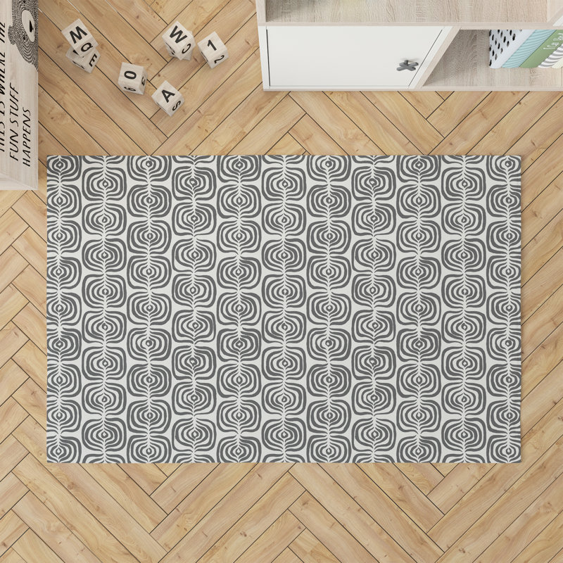 The Way Kids Play Mat, Ivory/Charcoal, Rectangle 3' x 5'