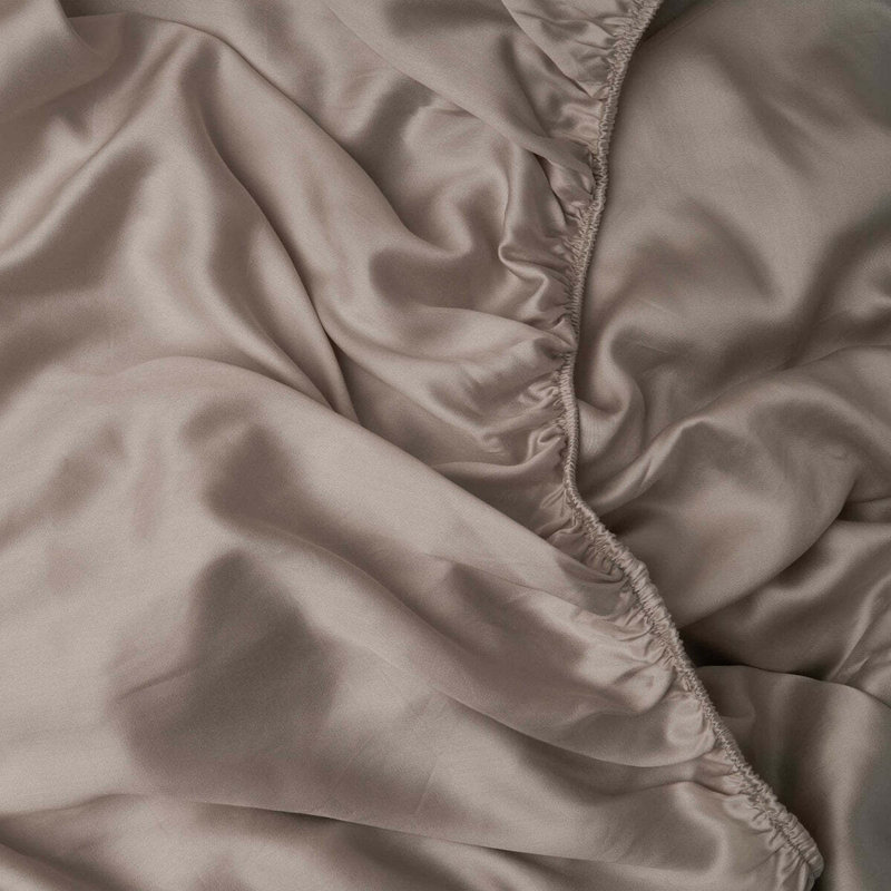 Woodland Silk Fitted Sheet, California King Fitted Sheet, Gray