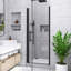 32 po X P 75 po H Porte de douche réversible à demi-cadre à finition noir mat