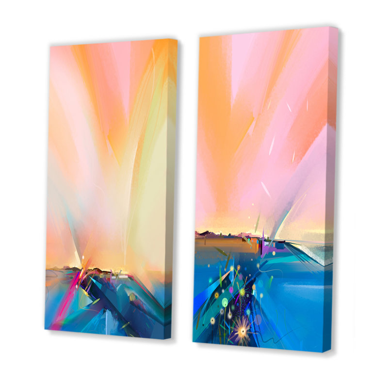 Ensemble de 2 impressions sur toile, "Ocean Waves", Toile tendue, H 20 po x l 24 po x P 1 po