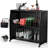 Black Metal Rectangular Outdoor Bar Table With Ice Box