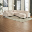 Canapé modulaire moderne en U à 6 places avec un repose-pieds et trois coussins décoratifs, canapé modulaire pour le salon, canapé en velours côtelé-2066582960