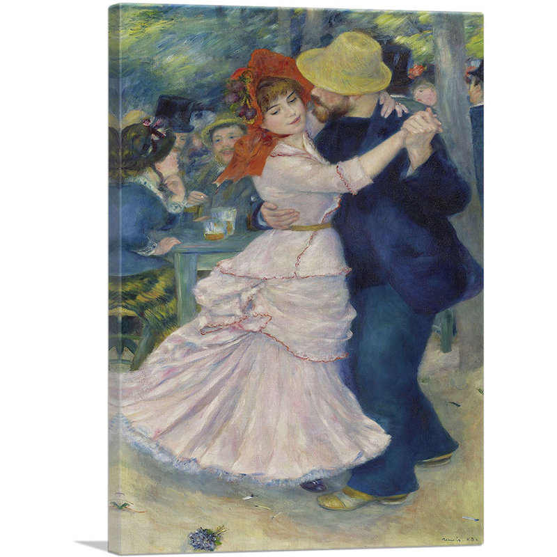 «Dance at Bougival 1883» par Pierre-Auguste Renoir, reproduction d'art sur toile tendue, H 18 po x l 12 po x P 0,75 po