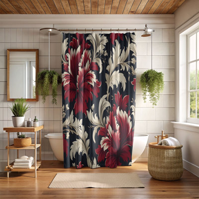 Tissu damassé - Rideau de douche Premium