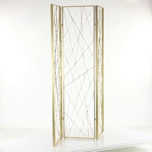 Glam Metal And Acrylic Room Divider Screen Gold - Olivia & May