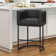 27" H Counter Height Bar Stools, Modern Barrel Counter Stools With Backrest And Arms, Black Metal Frames, Linen Fabric Upholstered Accent Barstools For Kitchen Island