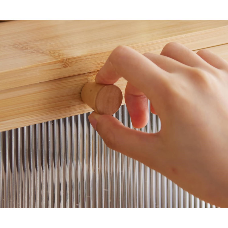 Natural Bamboo Double Layer Bread Box with Window