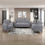 Chaise en velours côtelé gris de style moderne avec coussins confortables-548488579