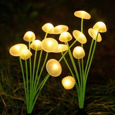 Lot de 4 lampes solaires de jardin, décoration lumineuse extérieure, lampes champignon oscillantes étanches pour cour, terrasse, allée, cadeau pour femme, maman