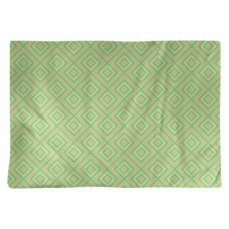 Napperon en coton 18 po Square Lattice, Vert / Orange