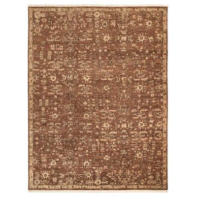 Tapis noué à la main Paolo rouille 8 pi x 10 pi Paolo