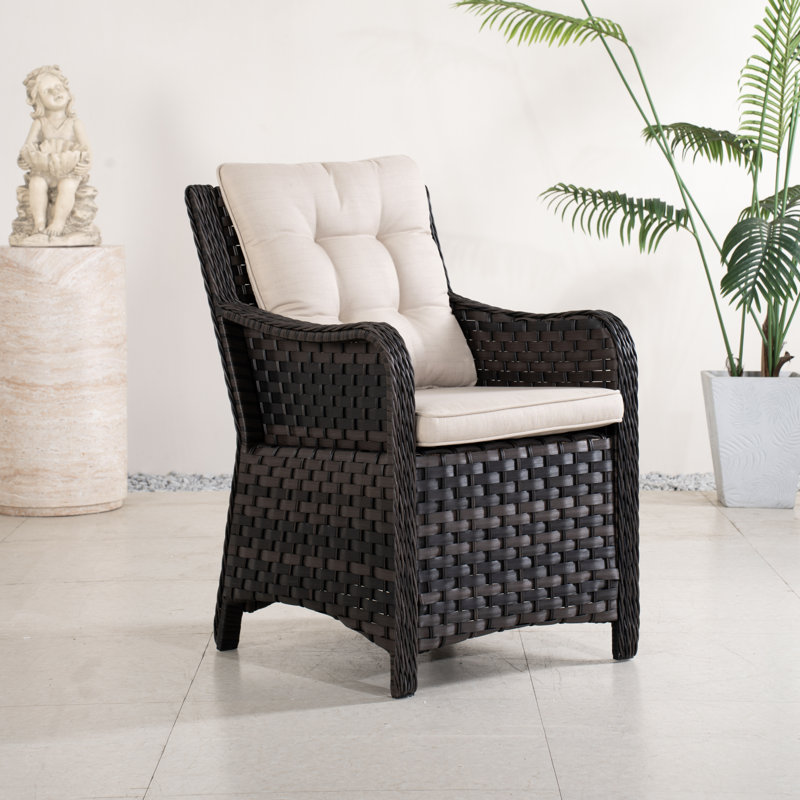 Chaise de patio avec coussins (ensemble de 2)