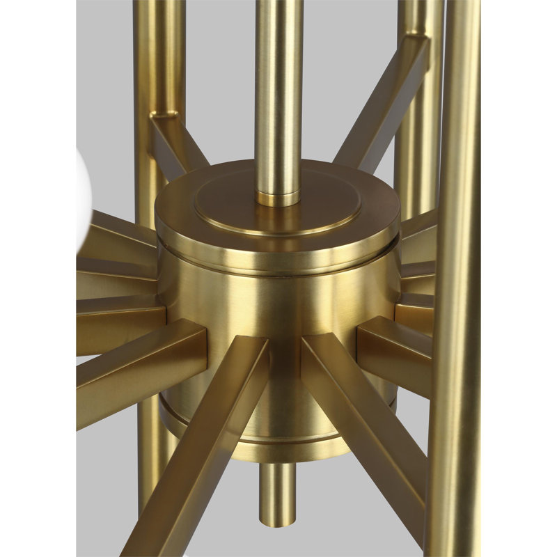 Beckham Art Deco Inspired 24-Light Multi-Tier Chandelier in Burnished Brass