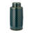 Stoneware Ceramic Decorative Jar with Scalloped Motif and Removable Lid Glam Style Highlighted by Metallic Accents and Gloss Glaze for Display and Storage in Interior Design Arrangements-86741838-92624060
