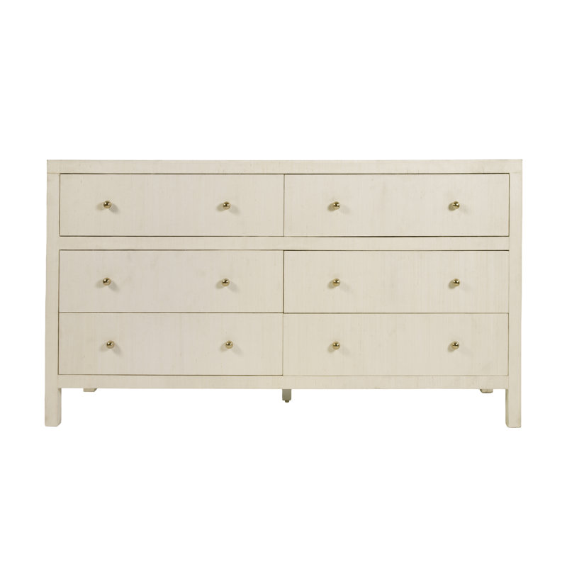 Commode 6 tiroirs 60 po Céline, Beige